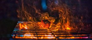 mini burger grilling at night